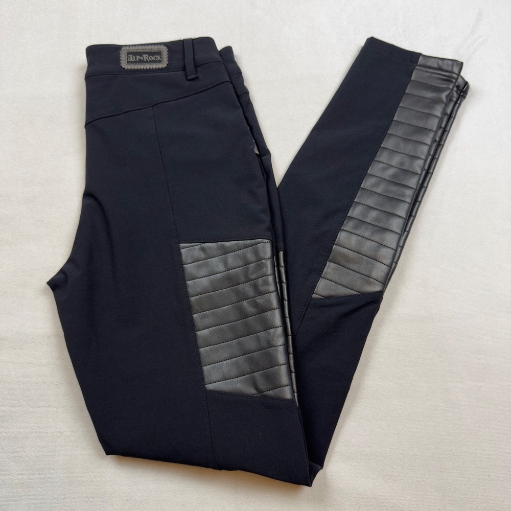 Alp N Rock Sloan Moto Pants Black Vegan Leather Panels Size Small Ski Apres
